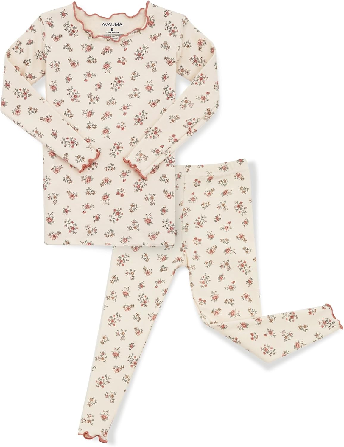 AVAUMA Baby Boy Girl Pajama Set 6M-7T Kids Cute Toddler Snug fit Flower Pattern Design Pjs Cotton