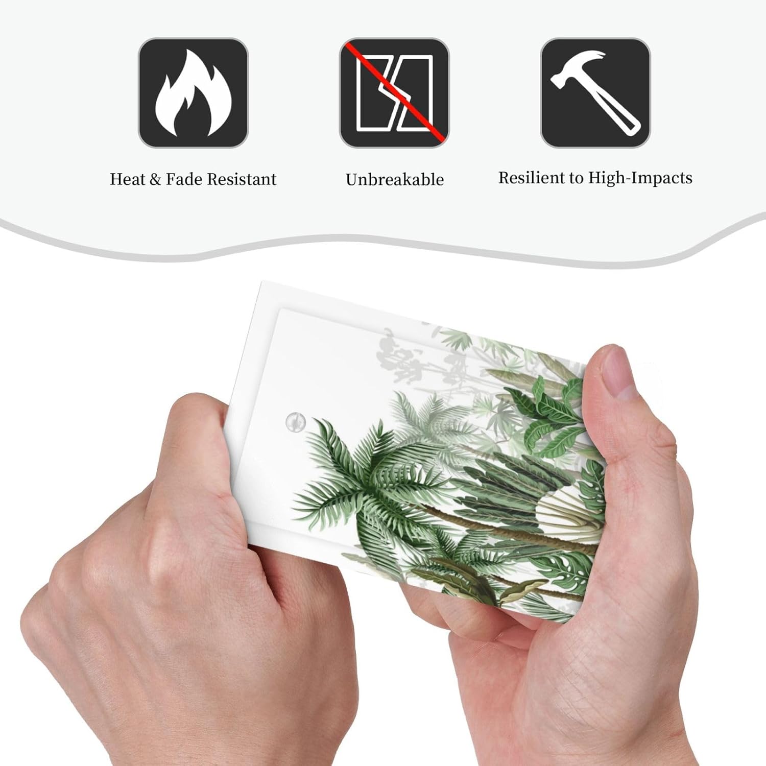 Palm Tree Banana Leaf Green Rainforest Natural Landscape Light Switch Cover Plate 1 Gang No Device