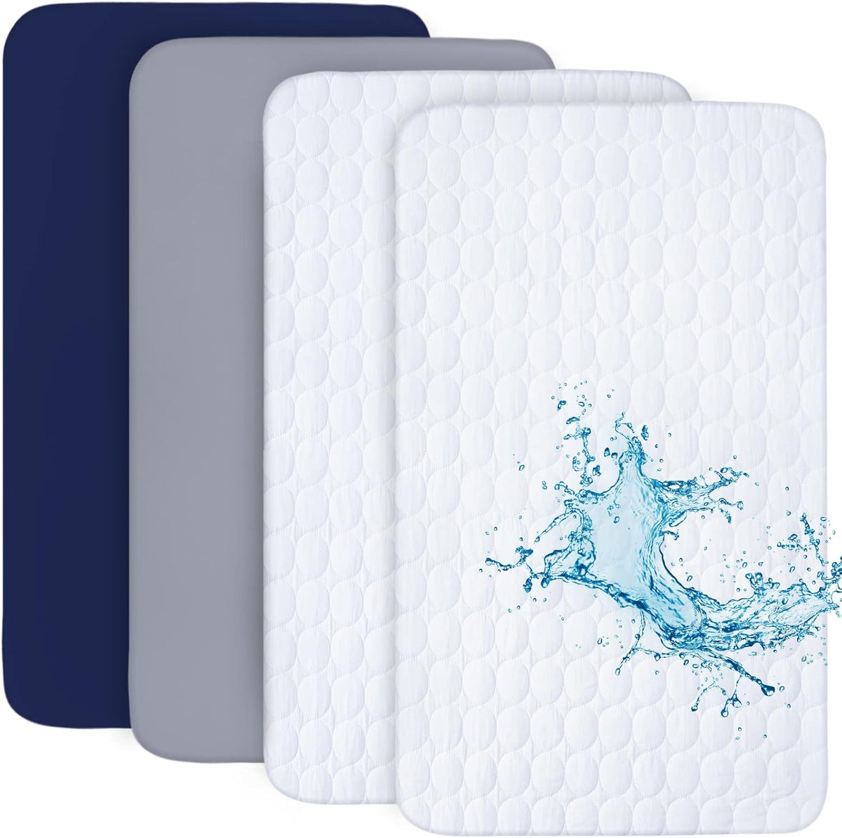 Crib Sheets and Waterproof Crib Mattress Protector 4 Pack Set,Waterproof Crib Sheets Mattress Pad