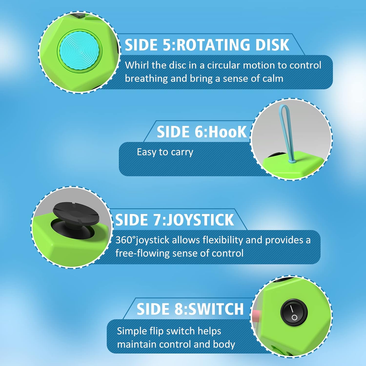 Fidget Dodecagon –12-Side Fidget Toys Cube Relieves Stress and Anxiety Anti depression cube for