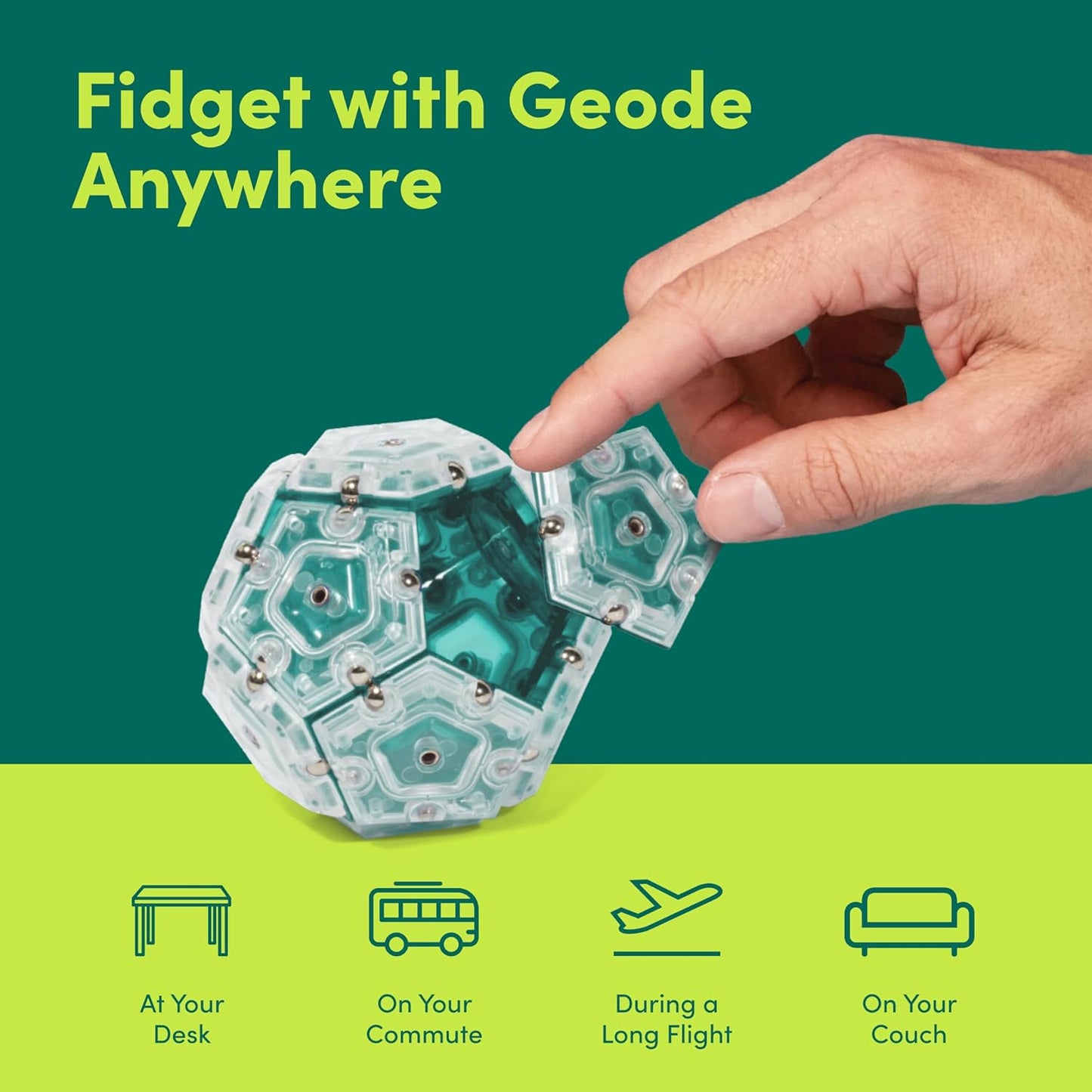 Speks Geode Sphere Magnetic Fidget Toy for Adults | Quiet Adult Sensory Toy for Stress Relief &