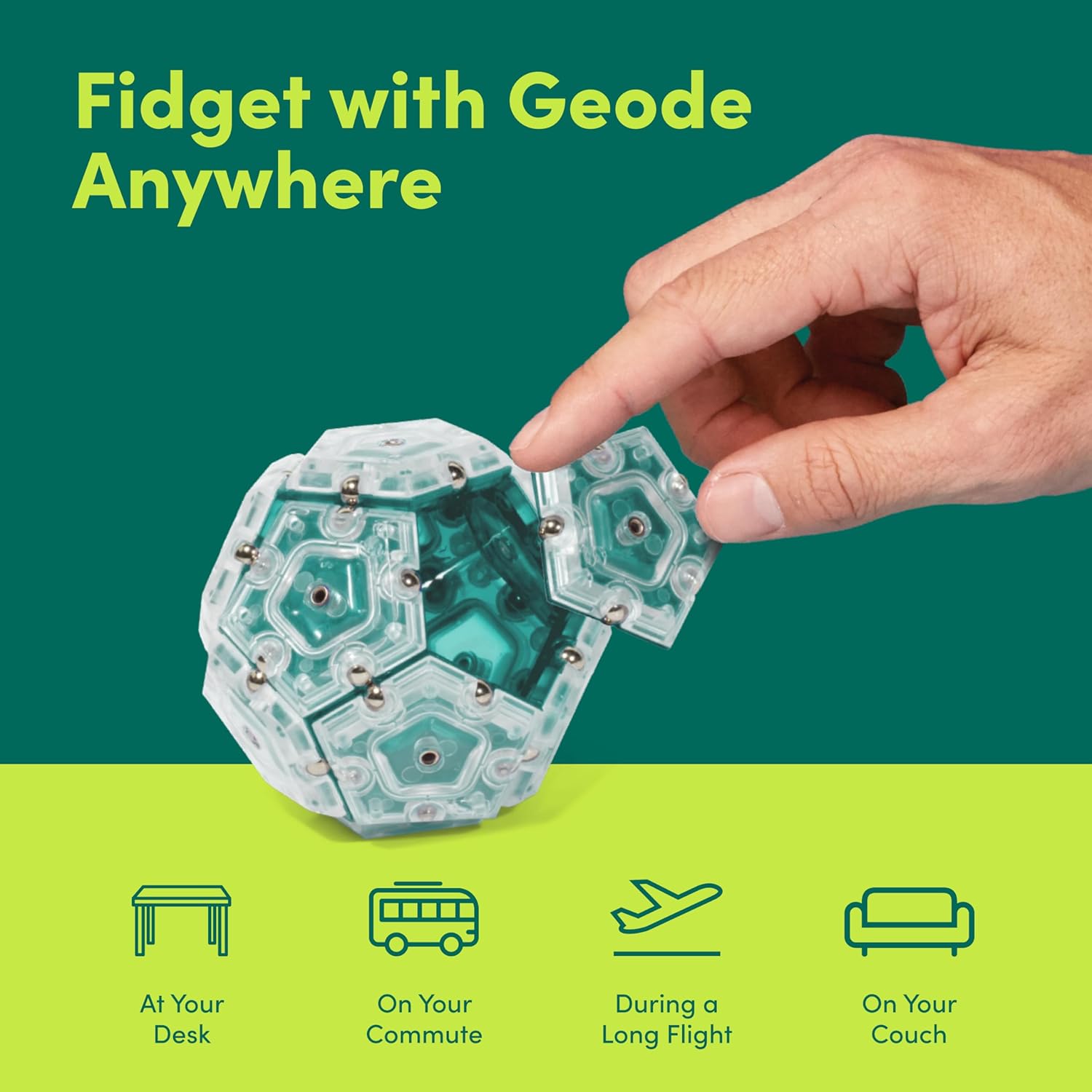 Speks Geode Sphere Magnetic Fidget Toy for Adults | Quiet Adult Sensory Toy for Stress Relief &