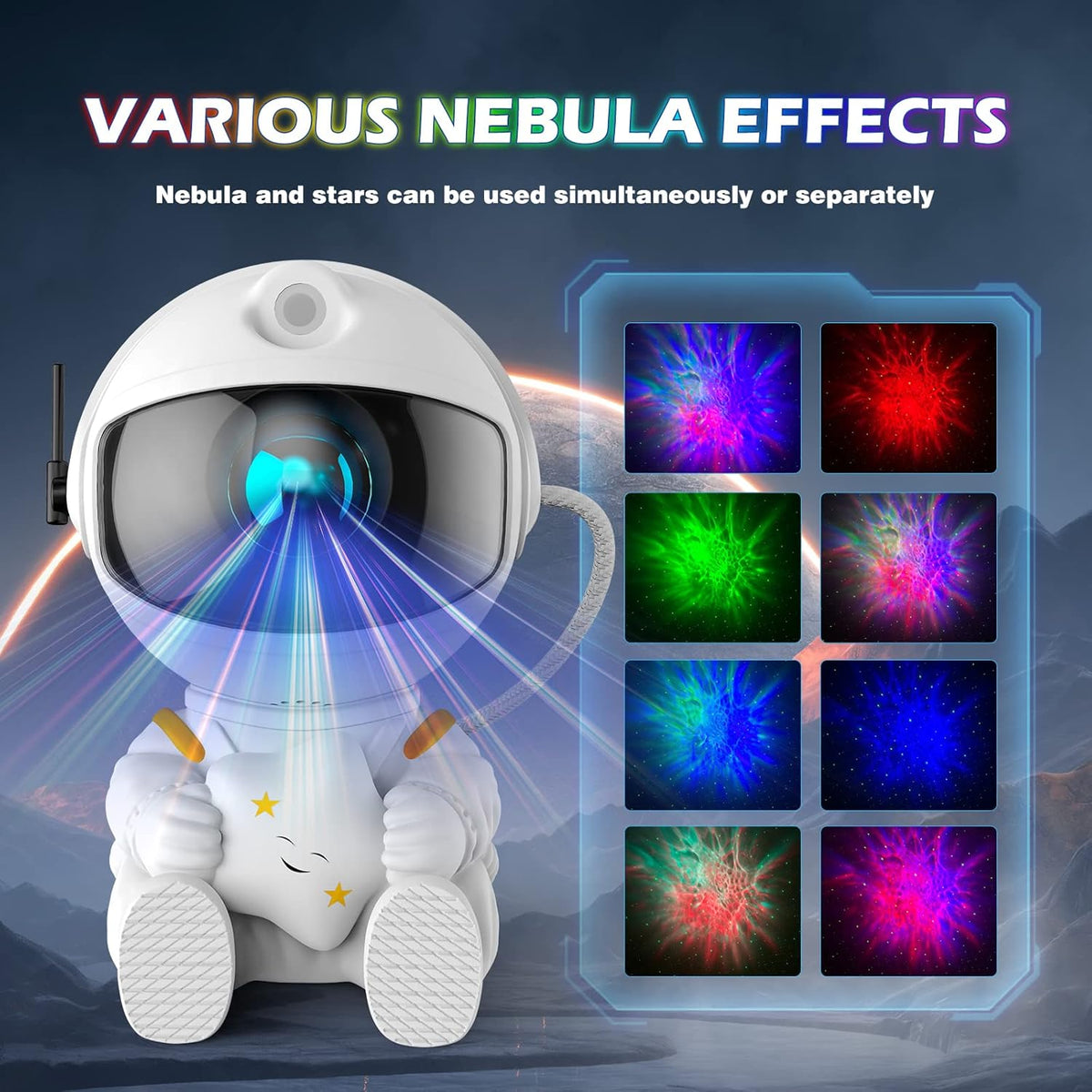 Astronaut Galaxy Projector, Star Projector Galaxy Light, Night Light for Kids, Nebula Ceiling LED