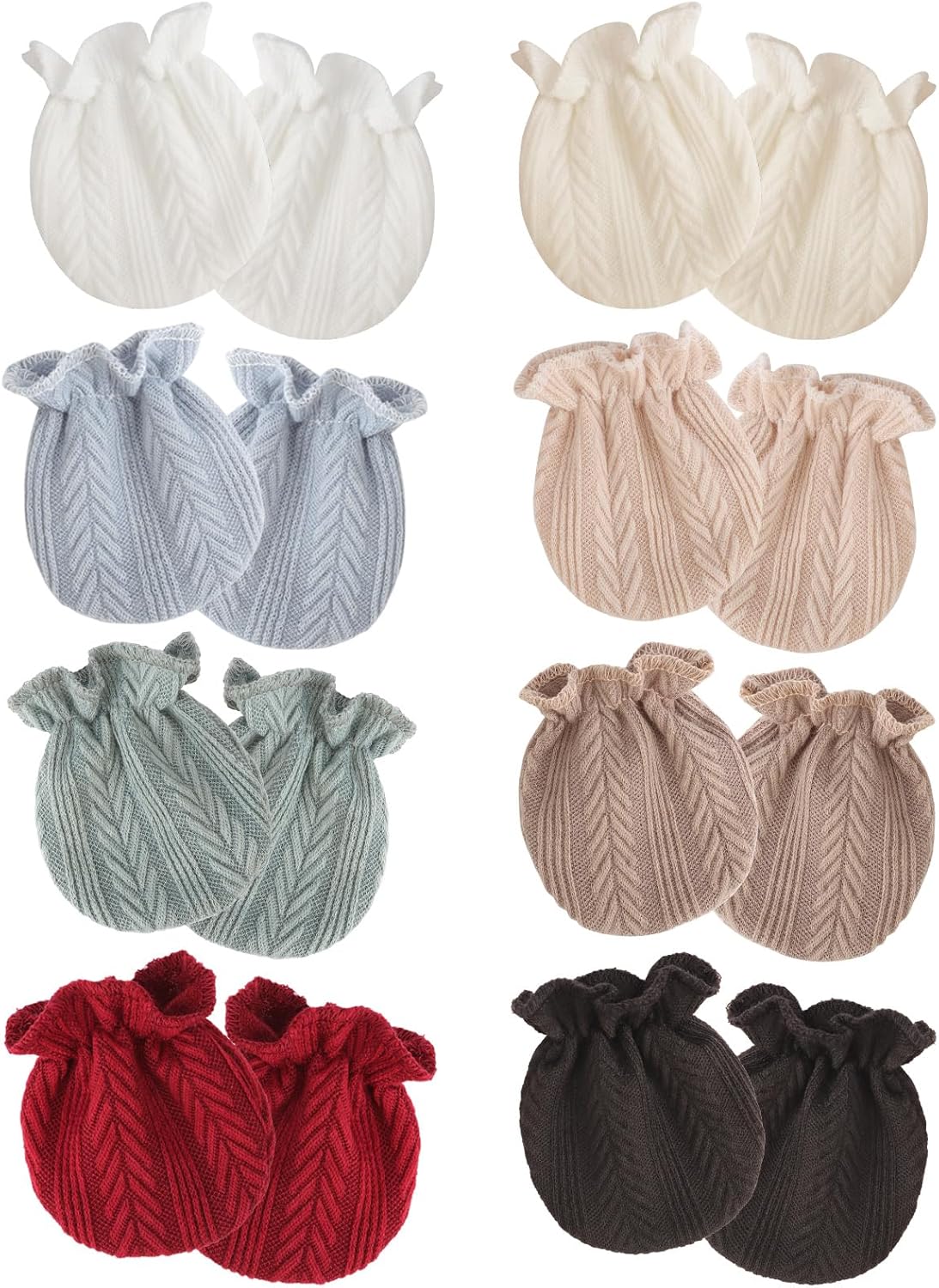 Newborn Baby Mittens No Scratch Cotton Elastic Wrist Gloves Infant Toddler Mittens for Baby Boy