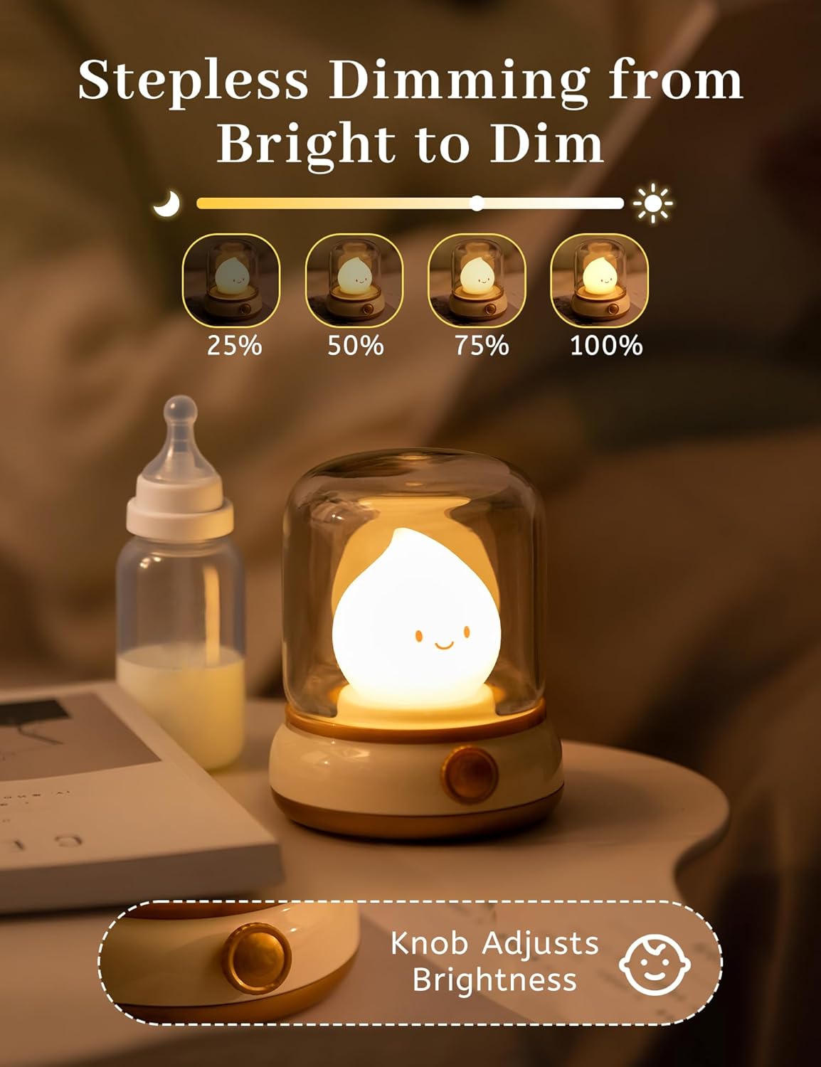 Cute Campfire Lamp, Portable LED Camping Lantern, Rechargeable, Dimming, Candle Lights & Night