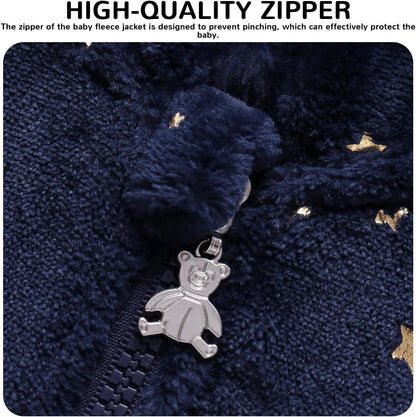 Baby Girl Winter Fleece Coat Toddler Boy Jacket Infant With Hood Warm Outerwear