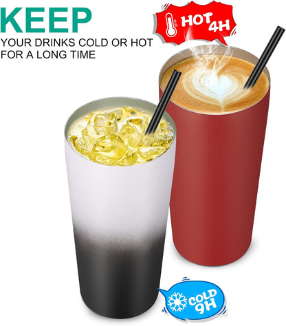 VEGOND 20oz Tumbler Bulk with Lid and Straw 12 Pack, Stainless Steel Vacuum Insulated Tumbler