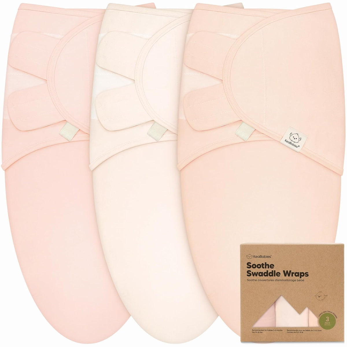 3-Pack Organic Baby Swaddle Sleep Sacks - Swaddles for Newborns, Infant 3-6 Months, Baby Girls