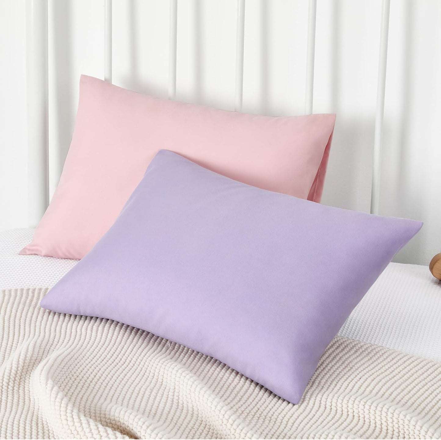TILLYOU Toddler Pillowcase 2 Pack with Envelope Closure,13" x 18" Silky Soft Microfiber Travel Kids