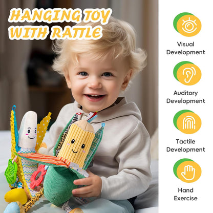 Jollybaby Stroller Rattle Toys for Car Seat Parm, Fruit Plush Hanging Infant Crib Bed Travel