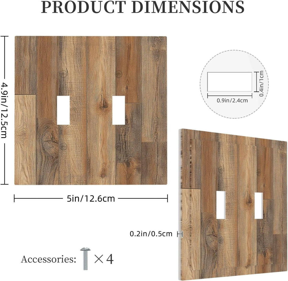 Decorative Switch Plates Retro Rustic Brown Wood Grain 2 Gang Double Toggle Outlet Light Switch