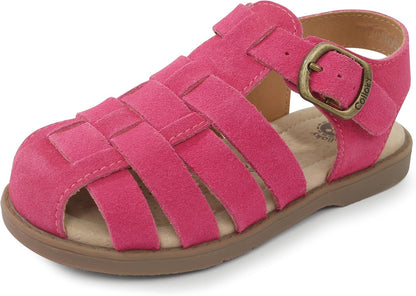 Toddler Girls Fisherman Buckle Sandals - Comfortable Summer Sandals with Closed Toe & Adjustable