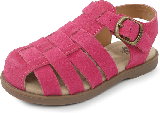 Toddler Girls Fisherman Buckle Sandals - Comfortable Summer Sandals with Closed Toe & Adjustable