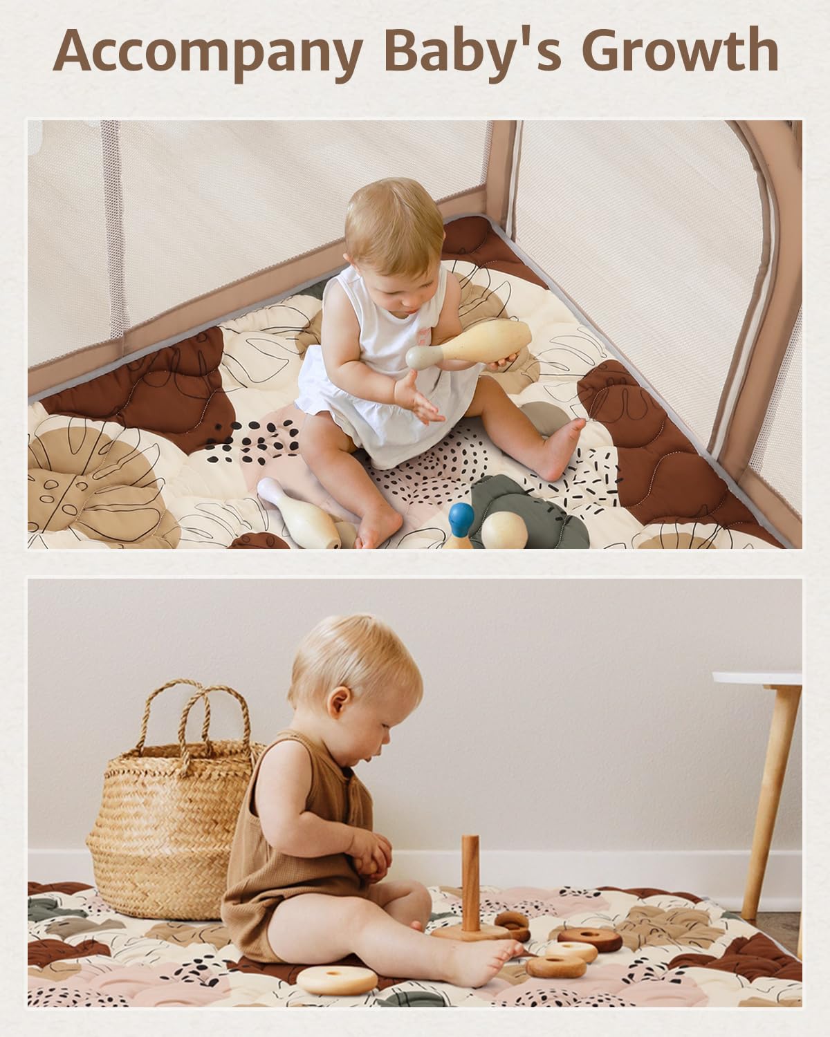 Blissful Diary Baby Play Mats for Floor, 59x59 Inch Thicker and Larger Soft Cushioning Foam