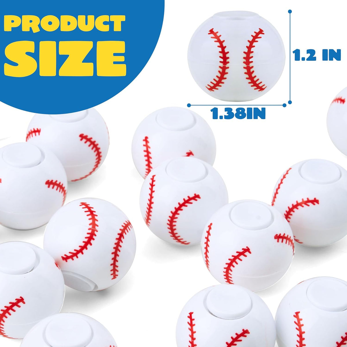 JOYIN 36 Pack Baseball Fidget Spinners, Kids Soccer Party Favors Fidget Toys Bulk, Goodie Bags