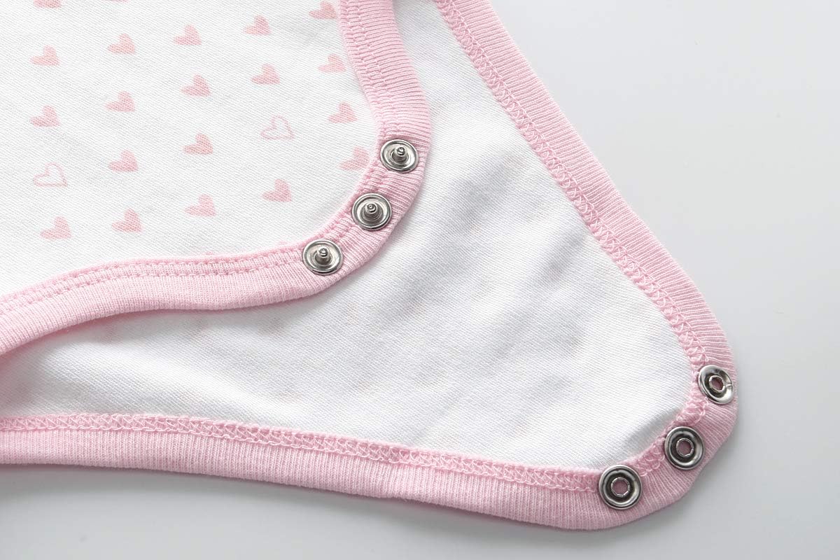 Kiddiezoom Baby Bodysuit Newborn Short Sleeve baby One-Piece Cotton 5-Pack baby clothes