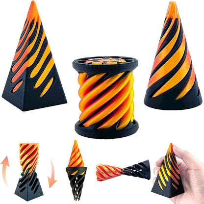 3 Packs Impossible Cone,Spiral Cone Fidget Toy Impossible Pyramid Passthrough Toy,3D Printed Spiral