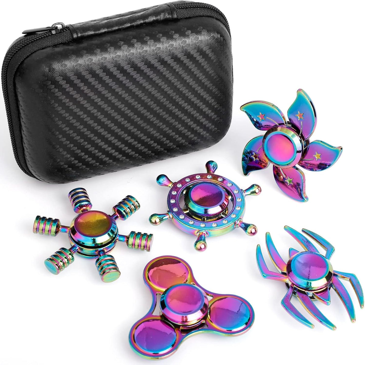 Cool Fidget Spinners Toy Metal for Kids Adults, Steel Fidgit Finger Hand Spinner Desk Toys Gifts