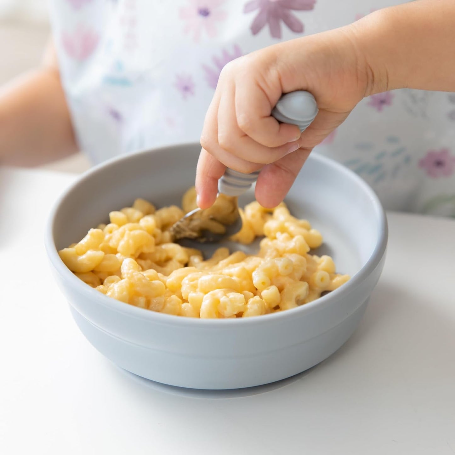 Bumkins Toddler Utensils, Kids Size Fork and Spoon Set, Silicone and Stainless-Steel Training