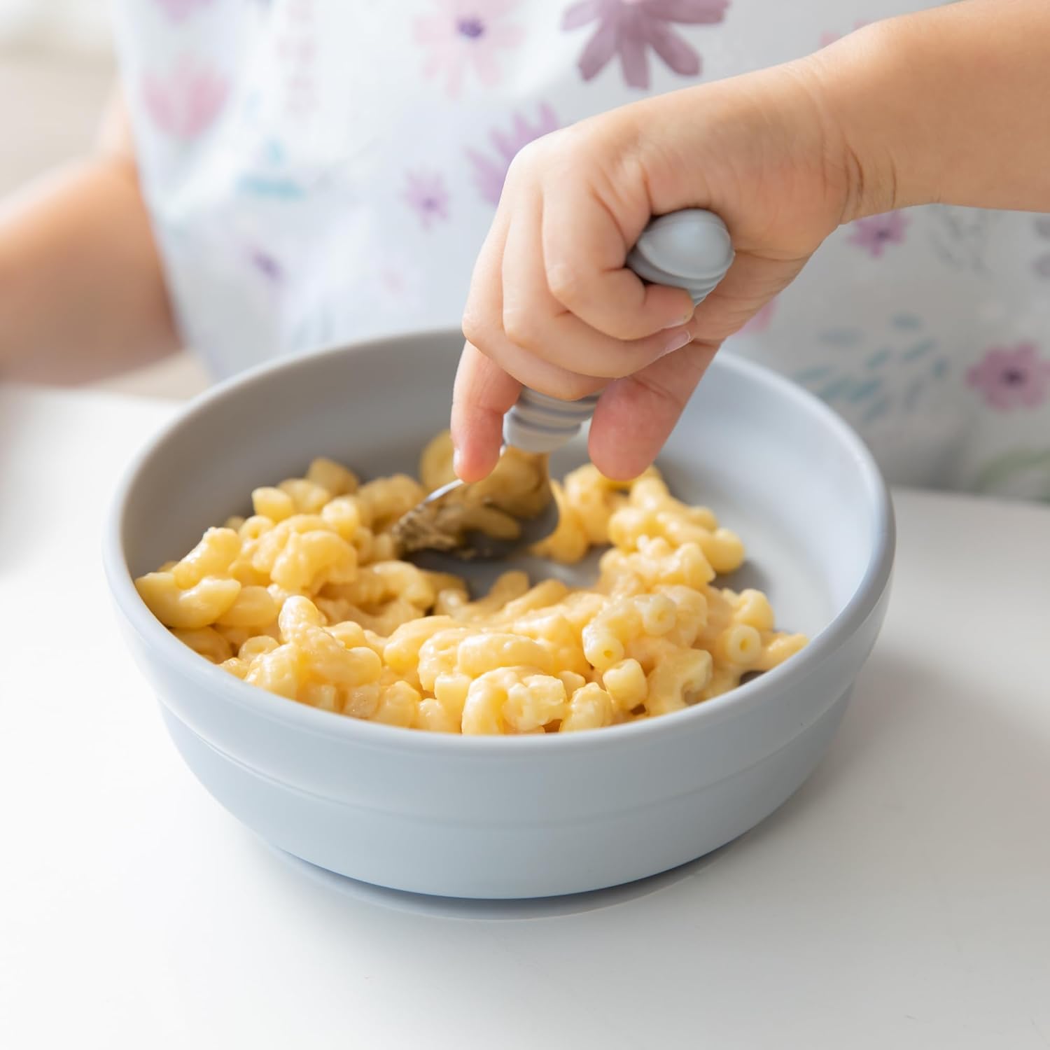 Bumkins Toddler Utensils, Kids Size Fork and Spoon Set, Silicone and Stainless-Steel Training