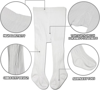 Baby Girls Tights Cable Knit Cotton Leggings Stockings for Newborn Infants Toddler