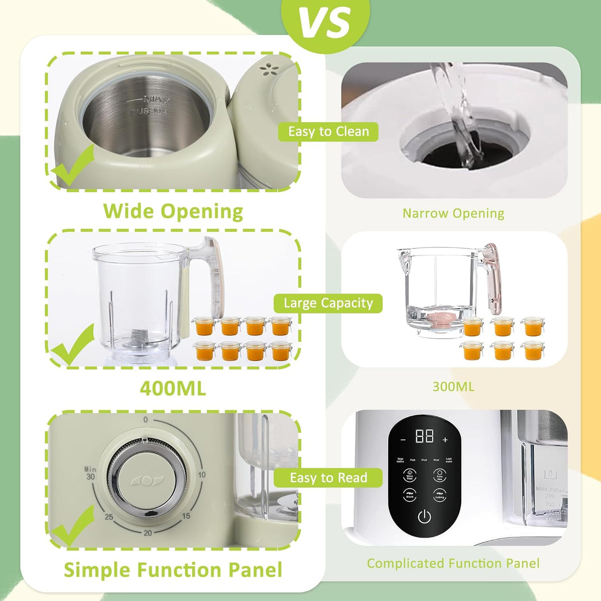 Baby Food Maker, 4 in 1 Baby Food Processor and Steamer, Puree Blender, Multifunctional Baby Puree