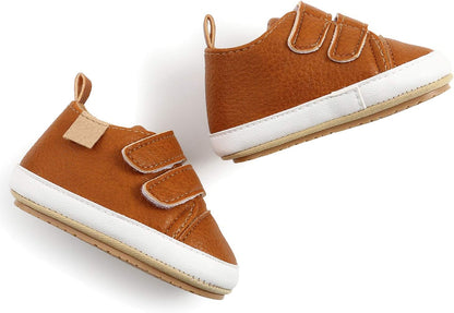 SOFMUO Baby Boys Girls High Top Ankle PU Leather Sneakers Soft Rubber Sole Infant Moccasins Newborn