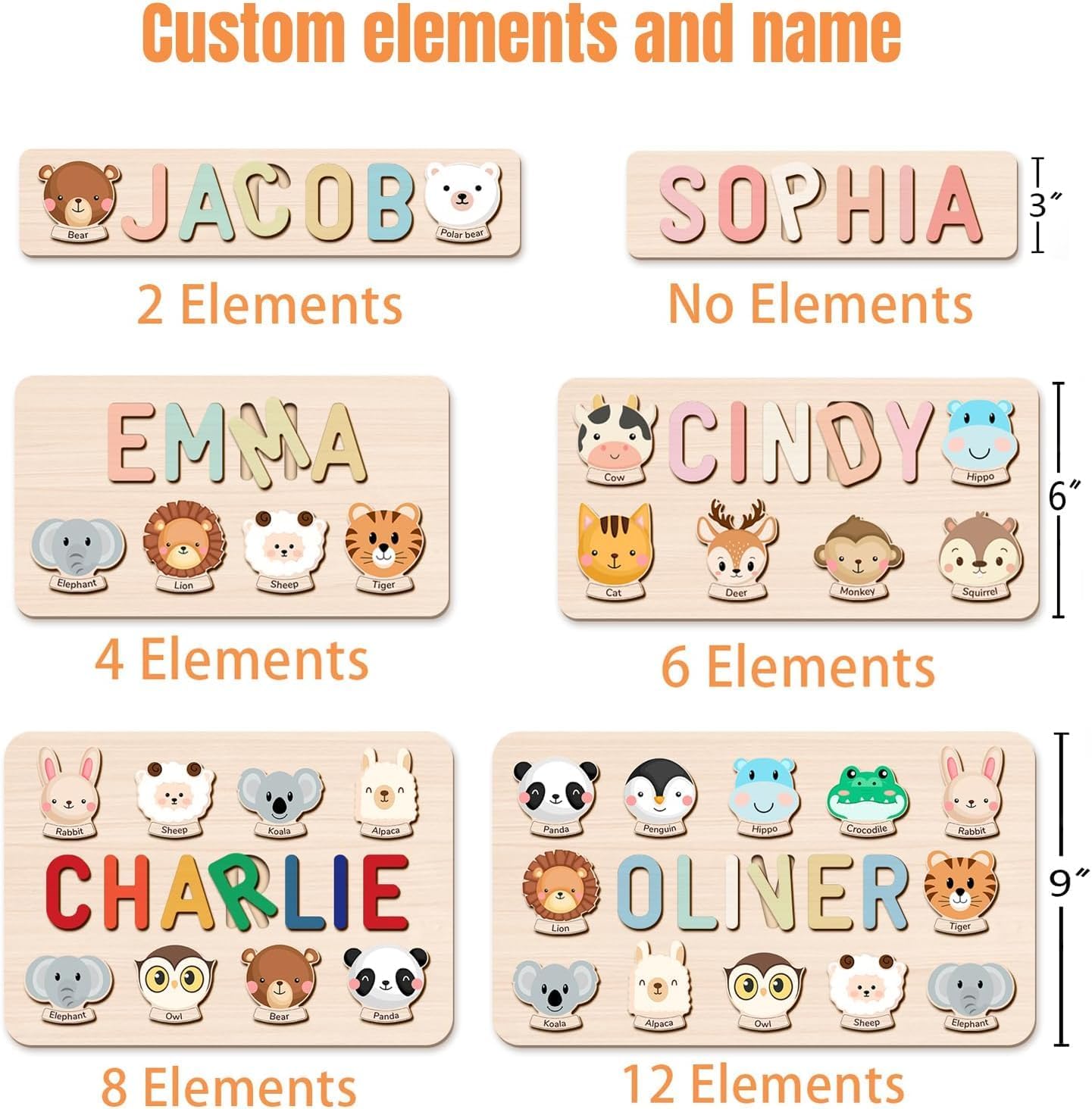Personalized Name Puzzle for Kids, Personalized Baby Gifts Custom Name Puzzles for Toddlers 1-3