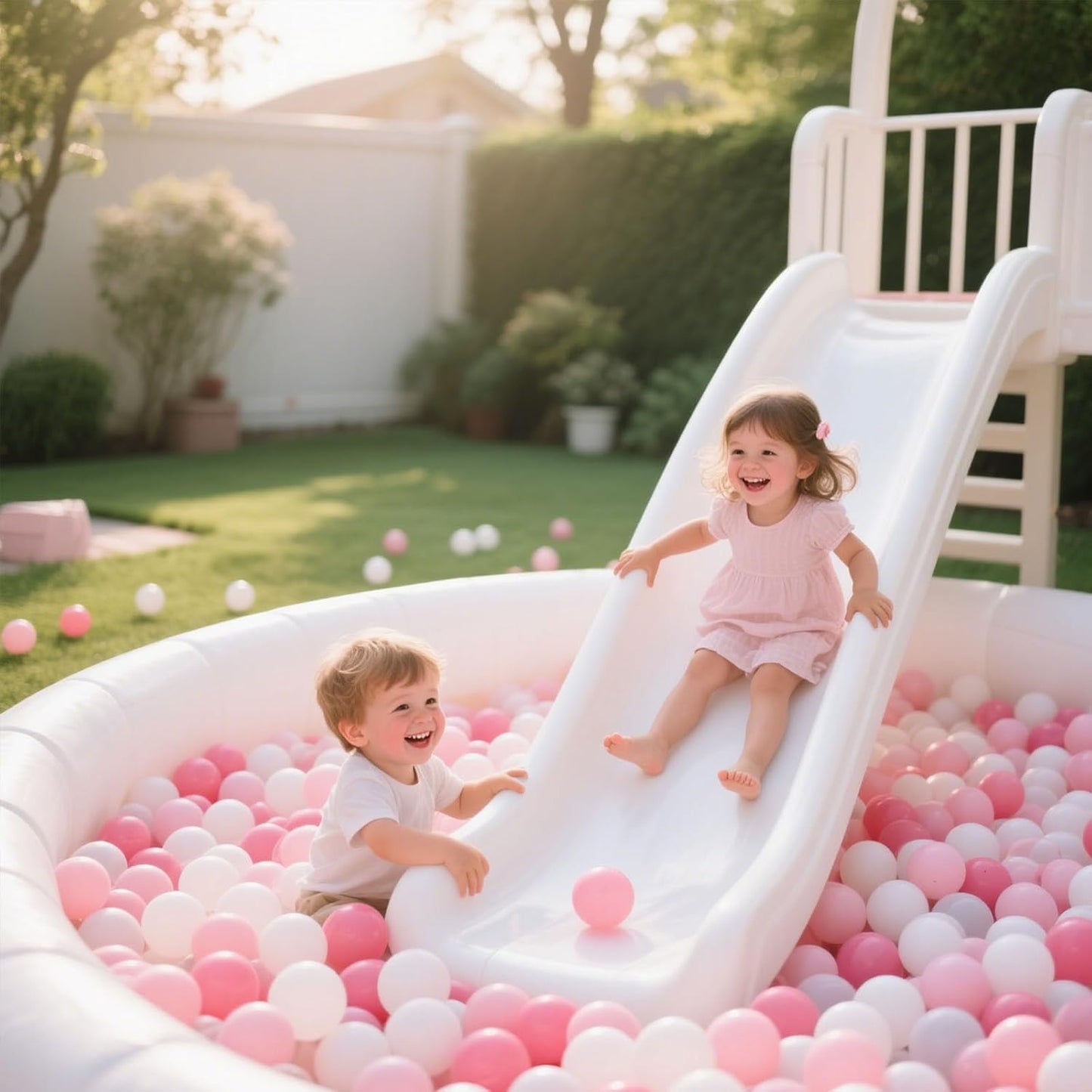 GOGOSO Ball Pit Balls 100 PCS for Toddles, Kids Plastic Balls for Ball Pit, Pool, Pink Party