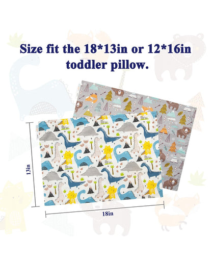 ALVABABY Toddler Pillowcases 2 Pack Organic Cotton Kids Pillow Cover Fit 13"x 18" or 12"x16"