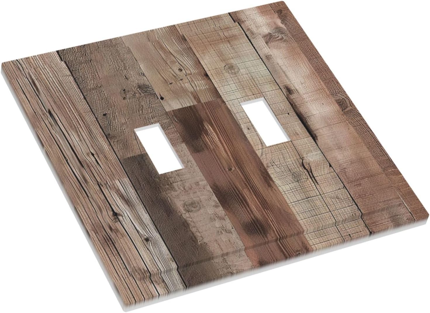 Decorative Switch Covers Plate Retro Wood Plank Vintaga Wooden Board 2 Gang Wall Plate Unique