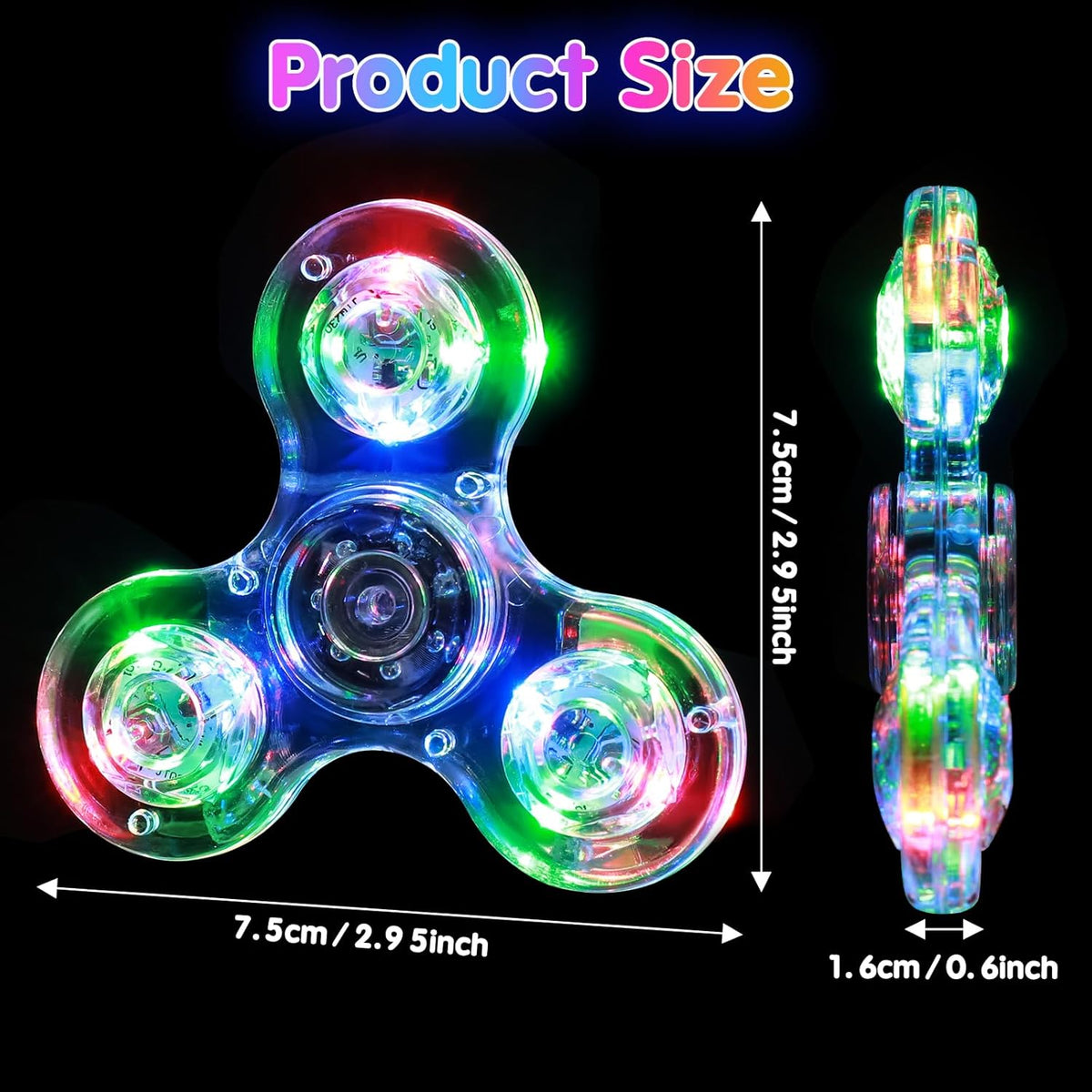 Gigilli Fidget Spinners 12 Pack, Party Favors LED Light Up Bulk Fidget Spinners, Kids Fidget Toy