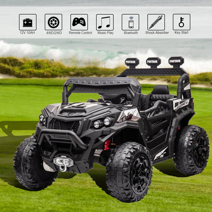 4x4 Kids Ride On Car with Remote Control, 24V Battery Powered Ride On Truck 4WD/2WD Switchable