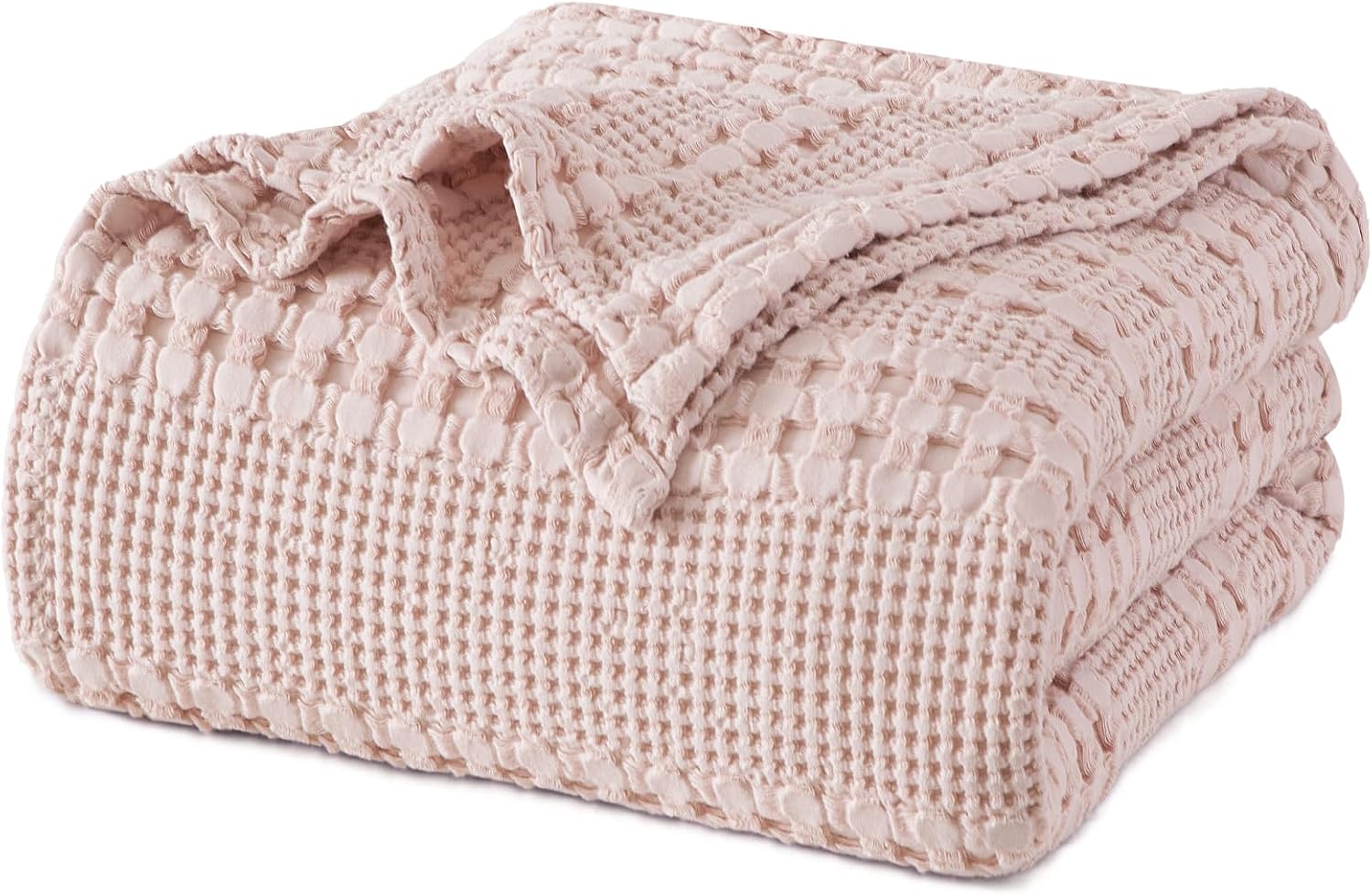 PHF 100% Cotton Waffle Weave Blanket King Size, Soft Lightweight Breathable Cozy Summer Blankets
