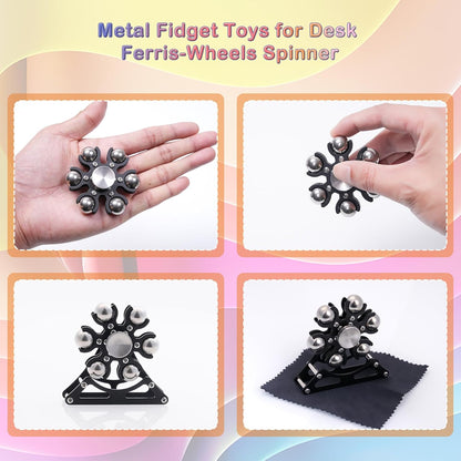 Desk-Fidget-Toys for Ferris-Wheels-Spinner: Metal Kinetic-Spinner 4mins, Cool-Gadgets for Kid