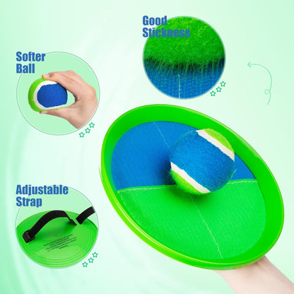Toss and Catch Ball Set - Indoor Outdoor Toys for Kids Games - Outside Yard Pool Beach Toys for 3 4