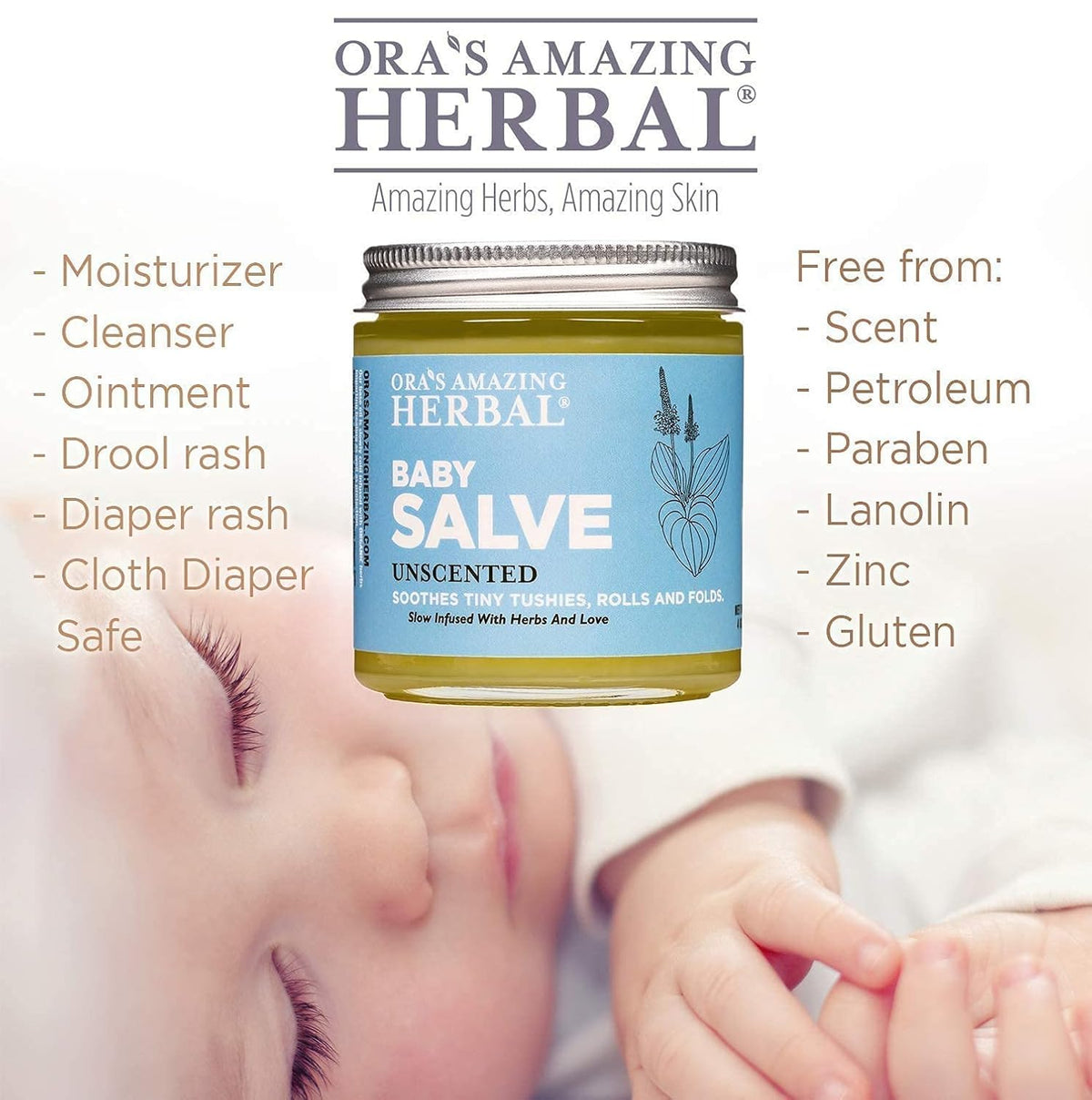 Baby Salve, Diaper Balm Ointment, Newborn Salve, Natural Baby Cream with Calendula, 1 oz Travel