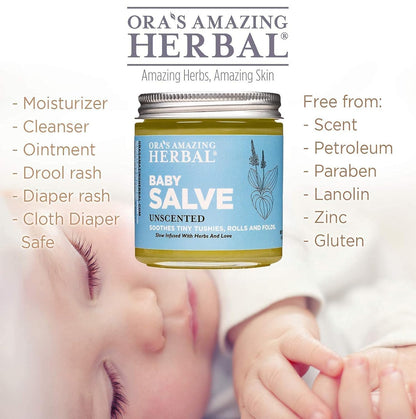 Baby Salve, Diaper Balm Ointment, Newborn Salve, Natural Baby Cream with Calendula, 1 oz Travel