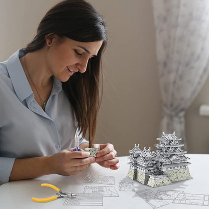 Piececool 3D Metal Puzzles for Adults, Himeji Castle - Japanese Architecture 3D Model Building Kits