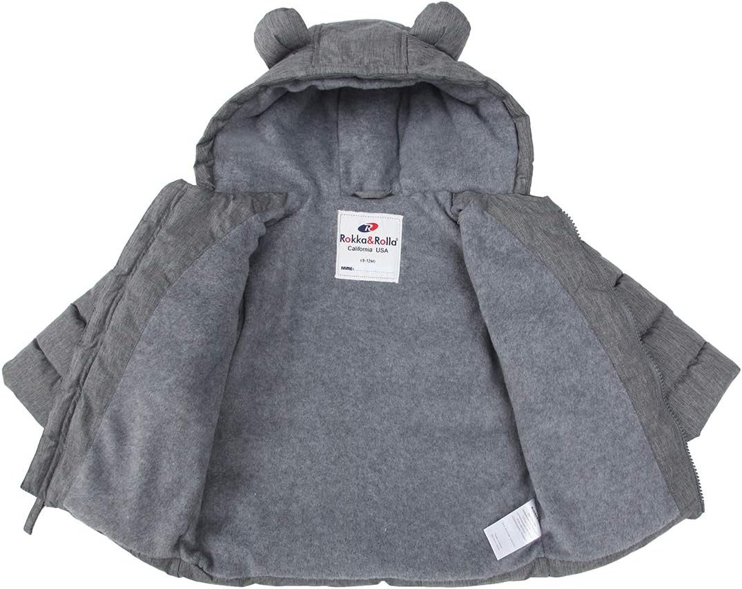 Rokka&Rolla Baby Boys' Water-Resistant Fleece Lined Puffer Jacket Winter Coat for Newborn Infant