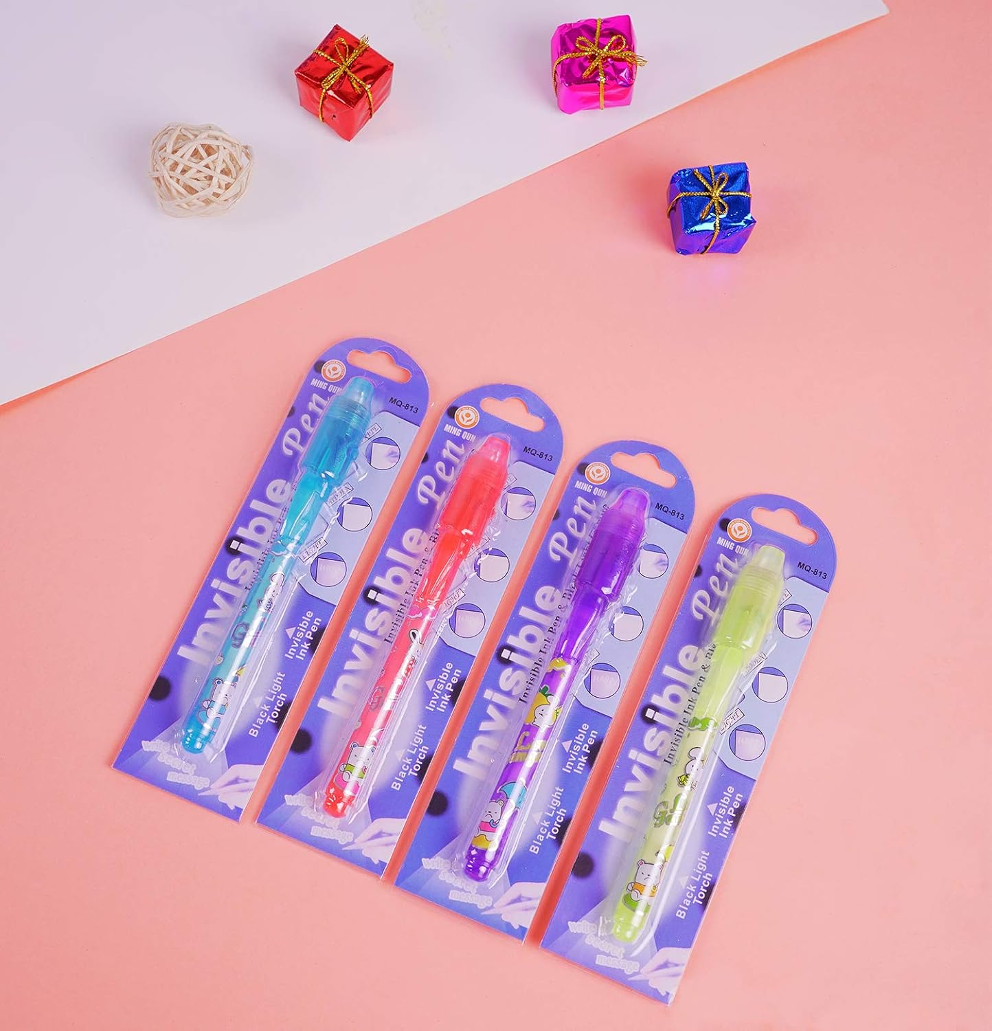 Invisible Ink Pen 24Pcs Spy Pen with UV Light Magic Marker Kid Pens for Secret Message and Birthday