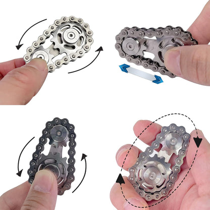 Chain Gear Fidget Spinner, Metal Sprocket Chain Fidget Toy, Stress Anxiety Relief Fidget Toy, Bike