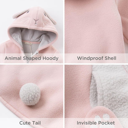 DAVE&BELLA Toddler Fleece Jacket, Baby Boys Girls Animal-shaped Hooded Zipper Long Sleeve Warm