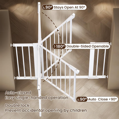 Baby Gate for Stairs - 29.6-46" Auto Close Dog Gate for Doorways, Extra Wide Child Gate Indoor