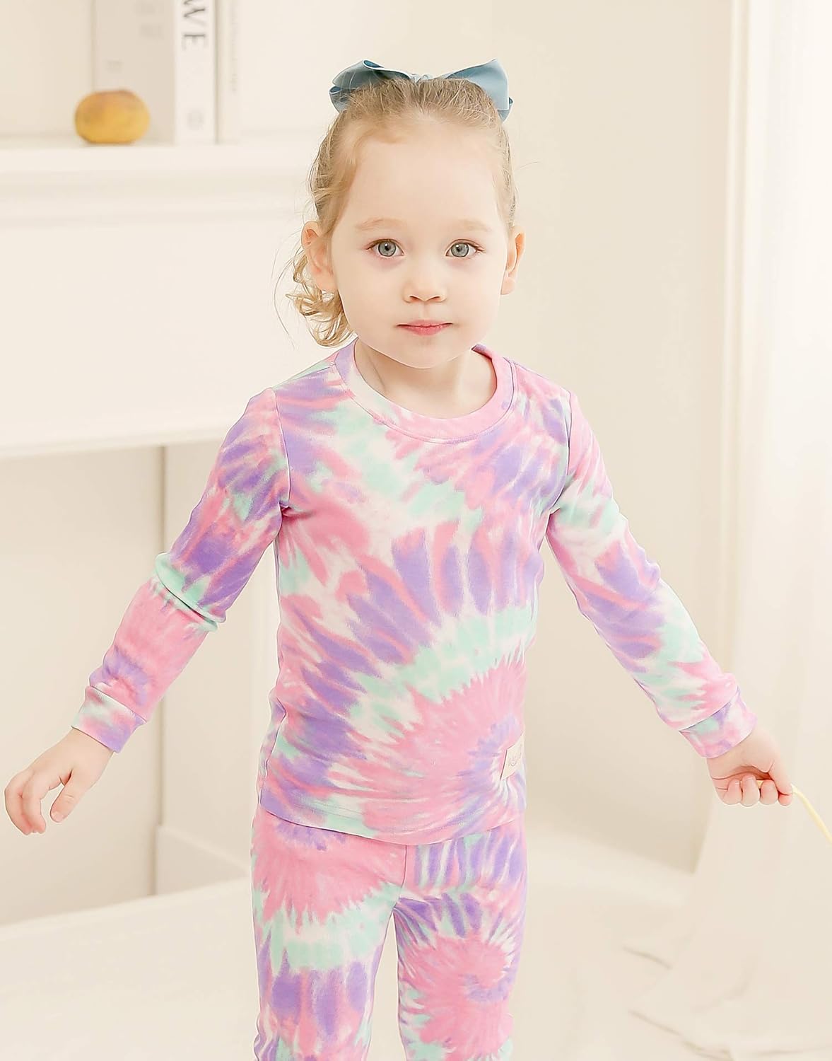 VAENAIT BABY 12M-12Y Toddler Kids Boys Girls 100% Cotton Marbling Tiedye Sung Fit Sleepwear Pajamas