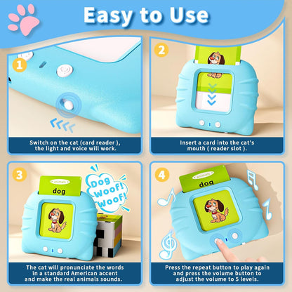 Toddler Toys Talking Flash Cards for 1 2 3 4 5 6 Year Old Boys and Girls, Autism Sensory Toys for
