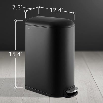 happimess HPM1009B Roland Mini 2.6-Gallon Step-Open Trash Can with Soft-Close Lid, Modern
