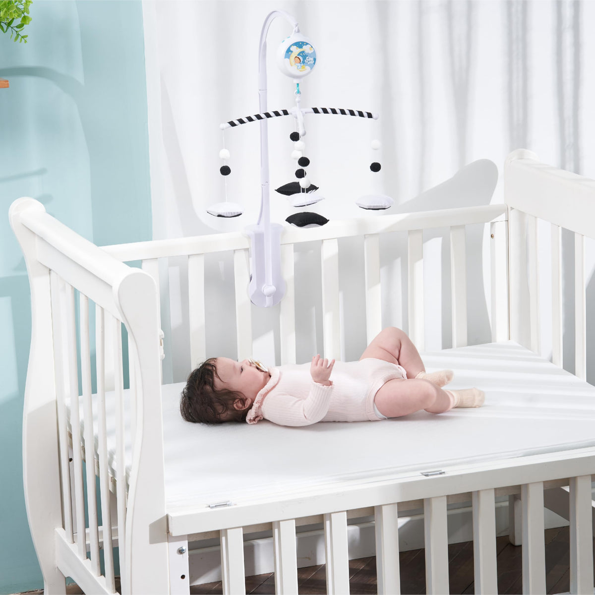 Montessori Mobile Baby for Crib (TINITIGIES) - Black and White Mobile Give Visual Stimulation to