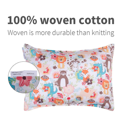 ALVABABY Toddler Pillowcases 2 Pack Organic Cotton Kids Pillow Cover Fit 13"x 18" or 12"x28"