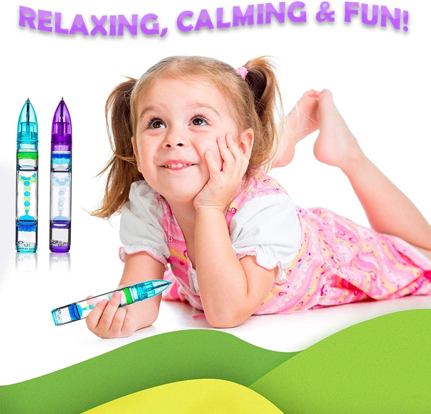 YUE MOTION Liquid Motion Bubbler Pens - Sensory Toy Pens for Classroom-Fidget Pens for Kids and